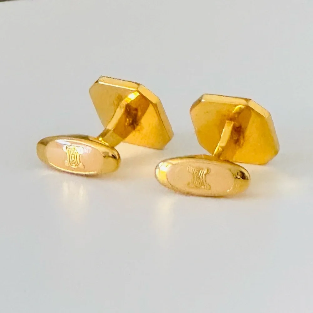 Celine Silver and Gold Cuff Links